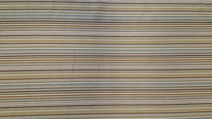Discount Fabric JACQUARD Brown, Celery Green & Aqua Stripe Drapery
