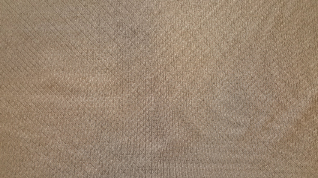 Discount Fabric JACQUARD Taupe Small Diamond Quilted Drapery