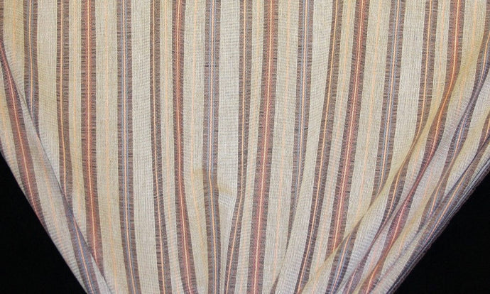 Discount Fabric OPEN WEAVE DRAPERY Autumn Stripe on Mauve