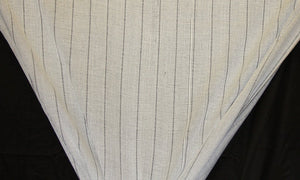Discount Fabric OPEN WEAVE DRAPERY Silver & Ivory Wide Striped