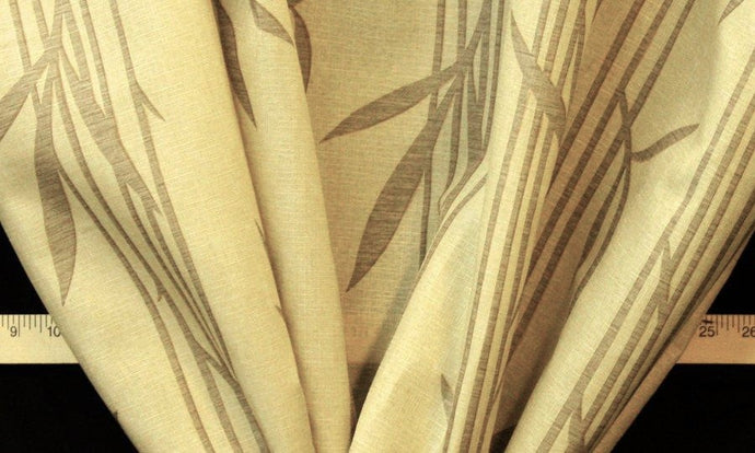Discount Fabric DRAPERY Bamboo Print in Taupe