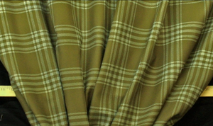 Discount Fabric DRAPERY Brownish Green Plaid