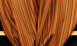 Discount Fabric DRAPERY Red & Olive Mini Stripe