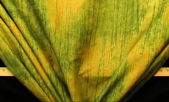 Discount Fabric DRAPERY Green & Yellow Mottled
