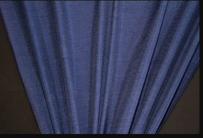 Discount Fabric DRAPERY Navy Crinkled Satin