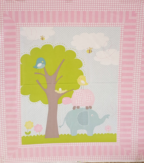 Elephant 100% Cotton Baby Panel Fabric - 8 Yard Bolt