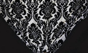 60" White & Black Flocked Taffeta Fabric