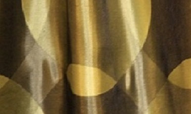 Discount Fabric FAUX SILK Olive & Gold Circle Drapery
