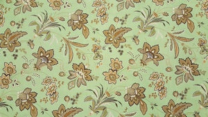 102" Tan & Sage Floral EXTRA WIDE Percale Sheeting Fabric