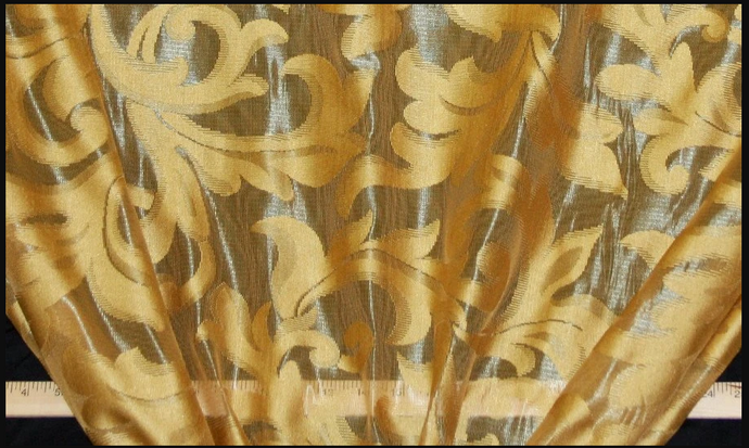 Discount Fabric LACE Antique Gold Madrid Curtain