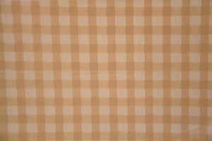 Discount Fabric LACE Copper Small Check Curtain & Tablecloth