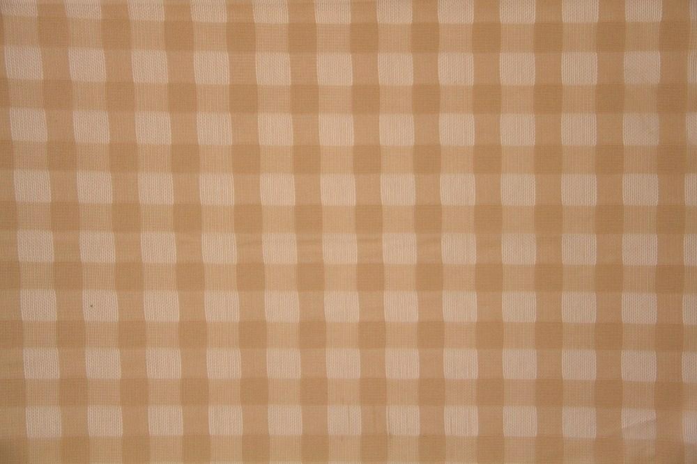Discount Fabric LACE Copper Small Check Curtain & Tablecloth