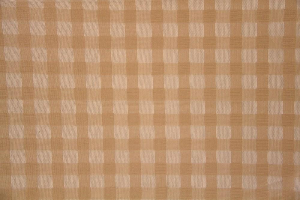 Discount Fabric LACE Copper Small Check Curtain & Tablecloth