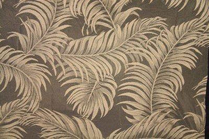 Discount Fabric LACE Extra Wide Bronze Large Palm Leaf
