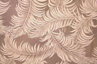 Discount Fabric LACE Extra Wide Tan Large Palm Leaf