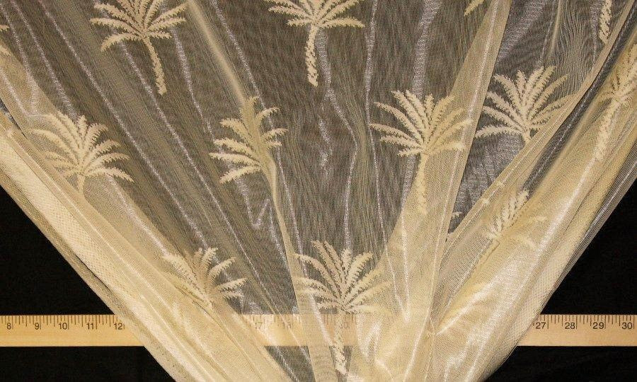 Discount Fabric LACE Ivory Palm Tree Curtain