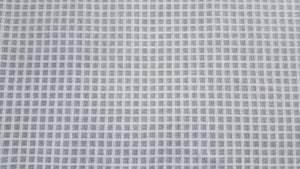 Discount Fabric SEMI-SHEER - 16" Wide - Cream & Ivory Windowpane Drapery