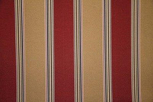 55" Chili Red & Tan Striped Indoor & Outdoor Fabric