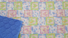 Pre-Quilted Pastel Blocks 100% Cotton Fabric With Polyester Batting - By The Yard