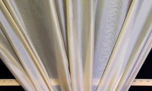 Discount Fabric SHEER Cream & Gold Georgio Wicker Stripe Voile