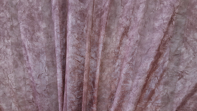 Discount Fabric SEMI-SHEER Mauve Mottled Crushed Stripe Drapery