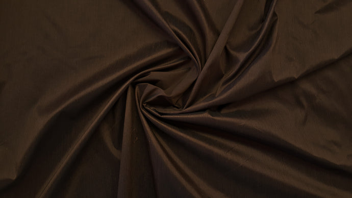 Discount Fabric FAUX SILK Dark Brown Shantung Dupioni Drapery