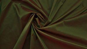 Discount Fabric FAUX SILK Dark Sage & Red Shantung Dupioni Drapery