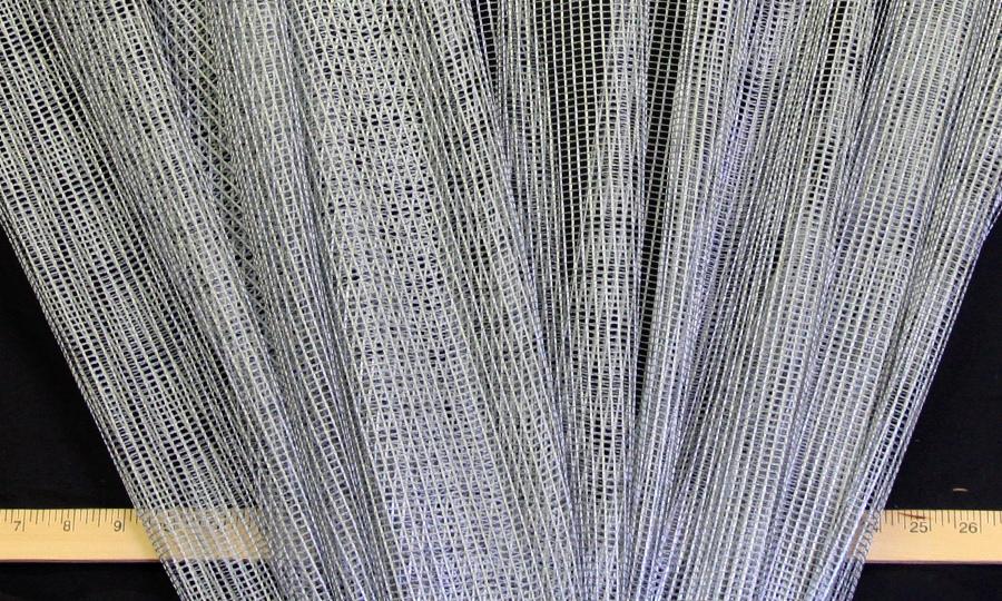 Discount Fabric SEMI-SHEER Silver Metallic Honeycomb Drapery