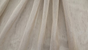 Discount Fabric SEMI-SHEER Gray & Tan Stripe Drapery