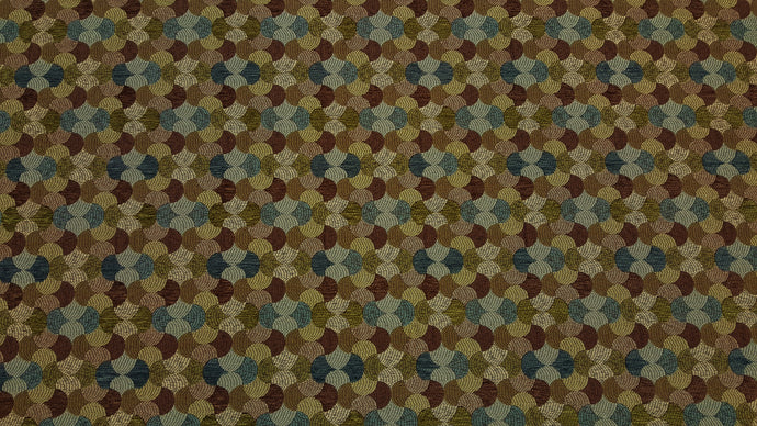 Discount Fabric JACQUARD Teal, Brown & Olive Tango Upholstery