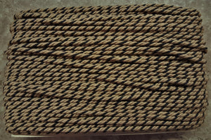 1/4" Taupe & Black Decorative Cording - 5 Yards