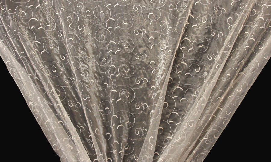 Ivory Embroidered Ambiance Organza