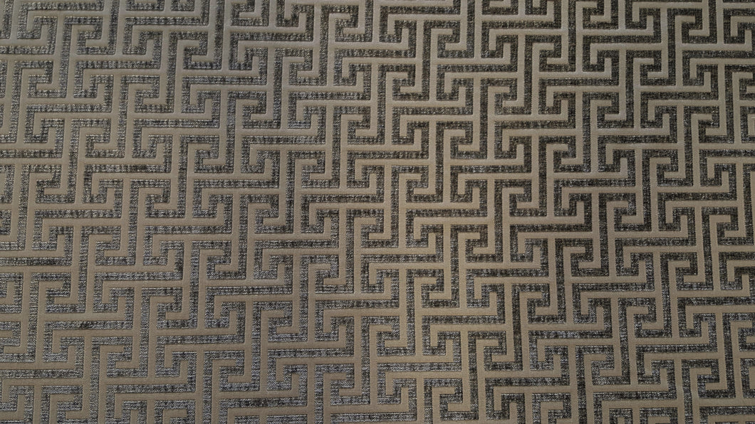Discount Fabric CHENILLE Gray Maze Upholstery & Drapery