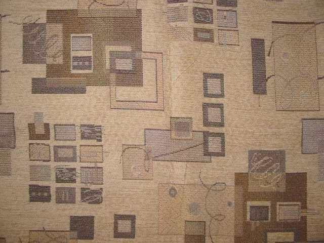 Discount Fabric CHENILLE Tetris Sand Upholstery