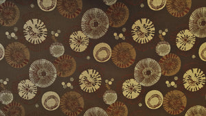 Discount Fabric JACQUARD Chocolate Brown Circle Burst Upholstery & Drapery