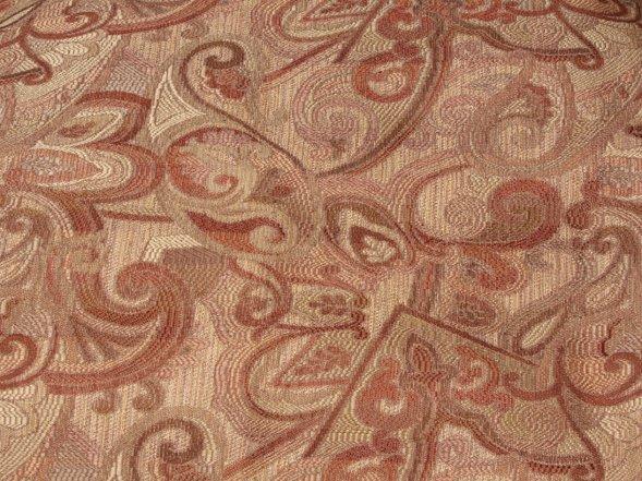 Discount Fabric TAPESTRY Burgundy & Olive Swirl Upholstery