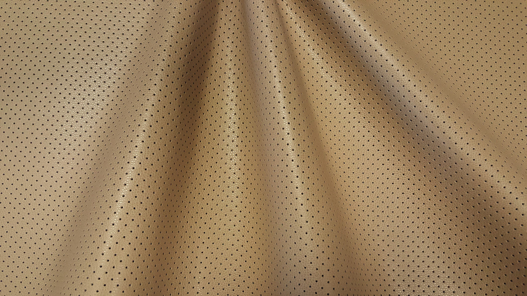 Discount Fabric ULTRA LEATHER Promessa Perforated Barley Upholstery & Automotive