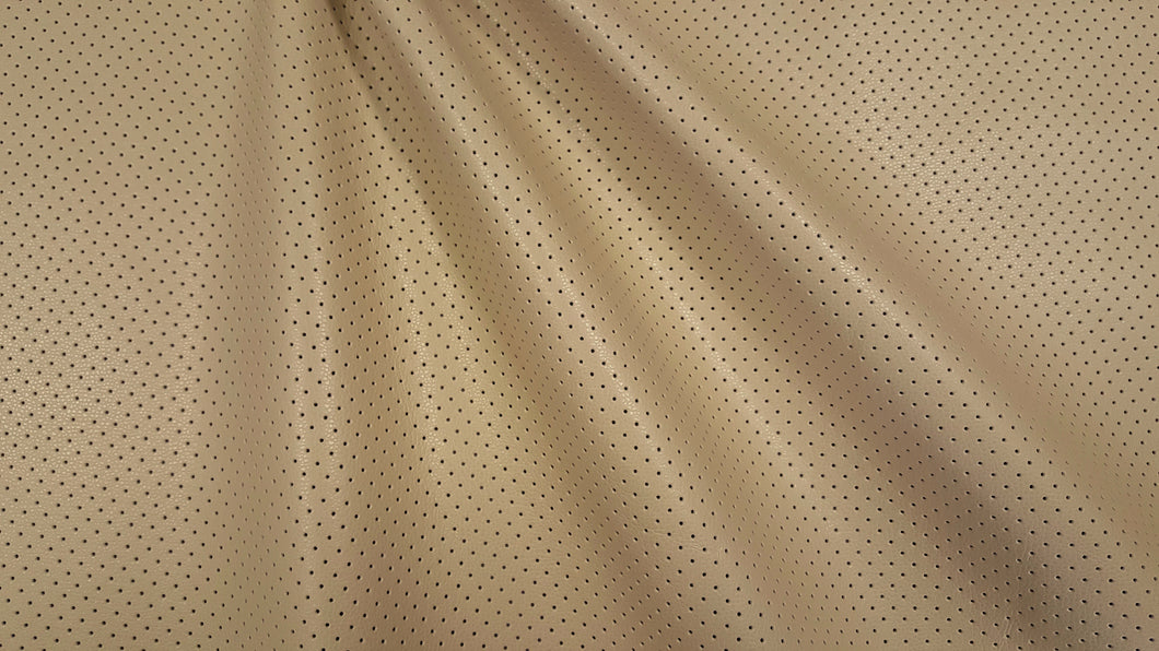 Discount Fabric ULTRA LEATHER Promessa Perforated Parchment Upholstery & Automotive