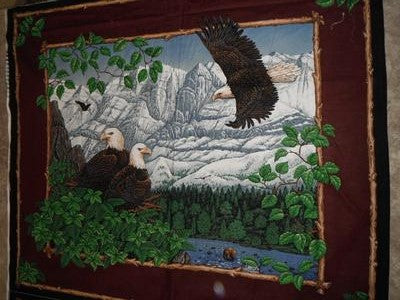 Eagle Overlook WALL HANGING 100% Cotton Fabric